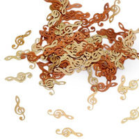 Bundle Monster BMC 120pc Flexible Gold Metal Treble Clef Cut Out Nail Art Decorative Confetti