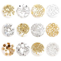 Bundle Monster BMC Gold and Silver Metal Hoop Half Cut Round Manicure Nail Polish Art Studs
