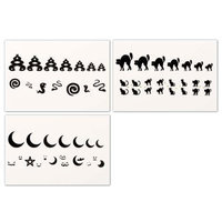Bundle Monster BMC Cute Cat 3pc Mixed Design Water Transfer Cuticle Tattoo Nail Art Stickers