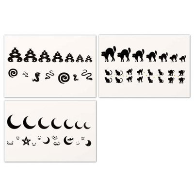Bundle Monster BMC Cute Cat 3pc Mixed Design Water Transfer Cuticle Tattoo Nail Art Stickers