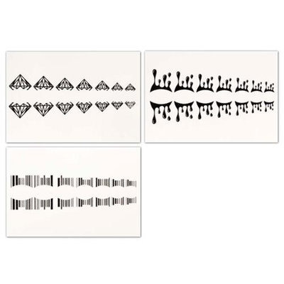 Bundle Monster BMC Cute Drop 3pc Mixed Design Water Transfer Cuticle Tattoo Nail Art Stickers