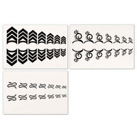 Bundle Monster BMC Cute Swirly 3pc Mixed Design Water Transfer Cuticle Tattoo Nail Art Stickers