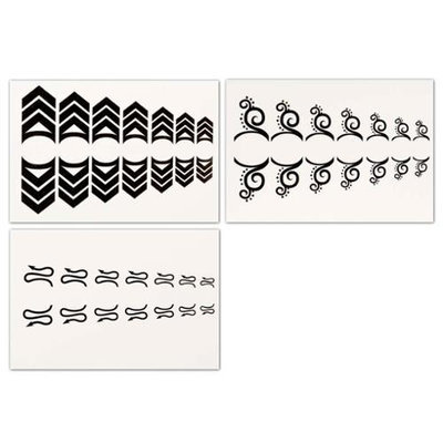 Bundle Monster BMC Cute Swirly 3pc Mixed Design Water Transfer Cuticle Tattoo Nail Art Stickers