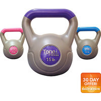 Tonefitness Tone Fitness 30 lb Vinyl Cement Kettlebell Set