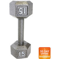 CAP Barbell 15 lb Grey Cast Iron Hex Dumbbell