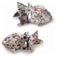 October Hill HA13405 Rustic Fish Tealight Pair