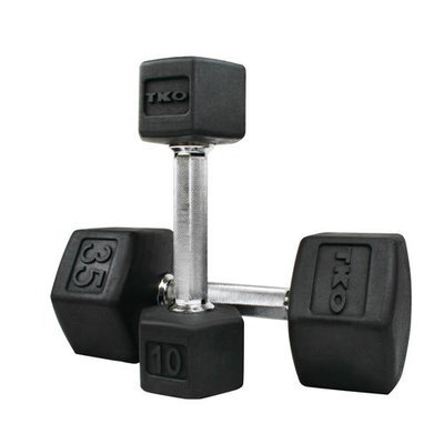 TKO Tri-Grip Hex Dumbbell 3 Lbs, Rubber Coated