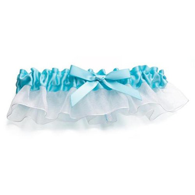 Lillian Rose Inc. LG490 A White Aqua Satin Garter - One Size