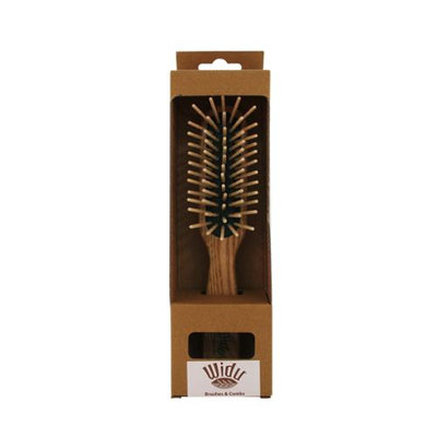 Widu: Ash Wood Bristle Hair Brush (XL Bamboo Bristles), Rectangular