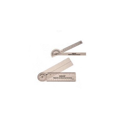 Baseline 180 degree clear plastic pocket goniometer, 6 inches