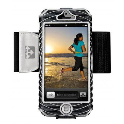Nathan SonicBoom Armband Music Carrier for iPhone 5 - Black/Silver