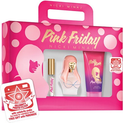 Nicki Minaj Pink Friday Fragrance Gift Set Plus Bonus Celebrity Photo Filter & Audio, 3 pc