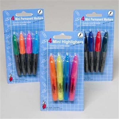 DDI 1766257 Mini Highlighters and Markers 4 Pack