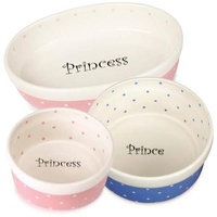 Pet Studio ZW680 04 20 Polka Dot Dish Cat 13oz Periwinkle-Prin