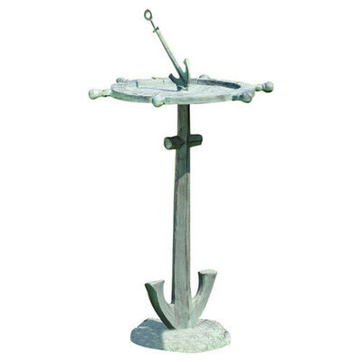 SPI Home Ship's Wheel and Anchor Bird Bath