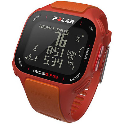 Polar RC3 GPS with Heart Rate Monitor, Red/Orange
