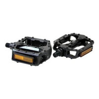 DUO Bicycle Parts 57KP500B01 Black Pedal 0.56 in. Steel Plus Reflector With Molded Traction Pins