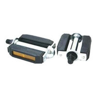 DUO Bicycle Parts 57KP723B01 Black Pedal 0.56 in. Steel Plus Reflector With Classic Vintage Appeal