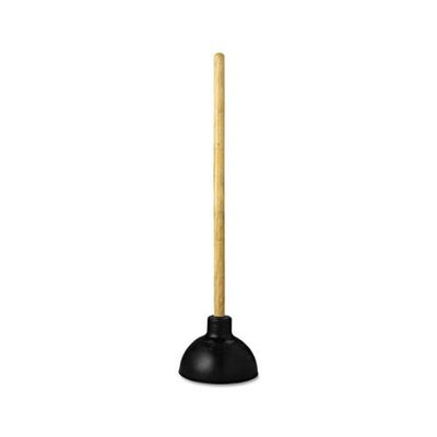 Impacter Impact Industrial Toilet Plunger, 25 Wood Handle, 6 dia, 6/Carton