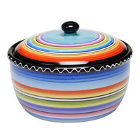 Certified International Tequila Sunrise Bean 2-Qt. Durable Stoneware Round Dutch Oven with Lid