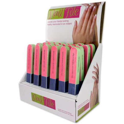 Bulk Buys 7-way nail buffer display Case Of 24