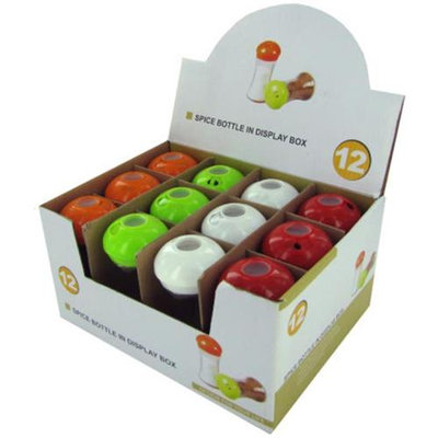 Bulk Buys Assorted color glass spice bottles Case Of 24
