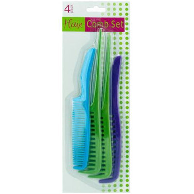 Bulk Buys Plastic Comb Value Pack- 4 Pack - Case of 12