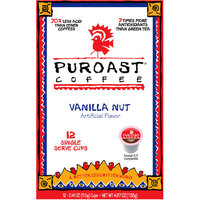 Puroast Coffee Vanilla Nut Coffee Single Serve Cups, 0.41 oz, 12 count