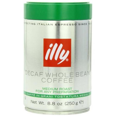 Illycaffe Illy Caffe Decaffeinated Whole Bean Coffee (Medium Roast Green Top) 8.8-Ounce Tins (Pack Of 6)