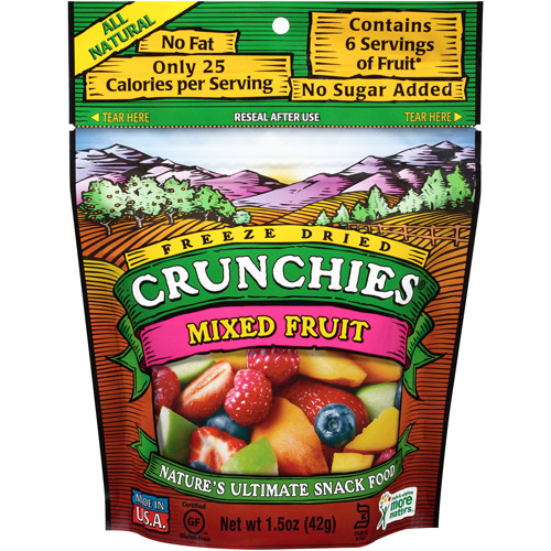 Crunchies Freeze Dried Snack Food, Mixed Fruit, 1.5 oz