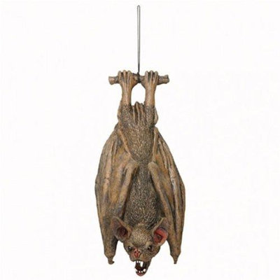 Hanging Vampire Brown Bat: 14 inch Long Foam-filled Latex Halloween Prop