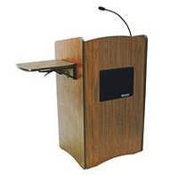 AmpliVox SS3230 Multimedia Computer Lectern with Sound, Medium Oak