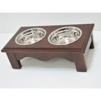Crown Pet Products Inc Crown Pet Elevated Double Pet Diner Chesnut XL