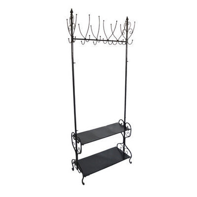 Fox Hill Trading Coat Rack with Shoe Shelf