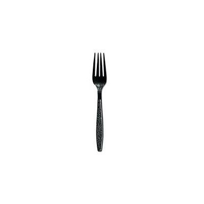 SOLO Cup Company Guildware Heavyweight Plastic Forks, Black, 1000/Carton