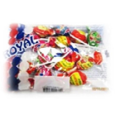Royal Candy Bubble Gum Lollipops Case of Six 6 Oz. Bags