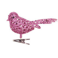 Oddity, Inc. Oddity Inc. 615 5 in. Light Pink Glitter Clip On Bird - Case of 12