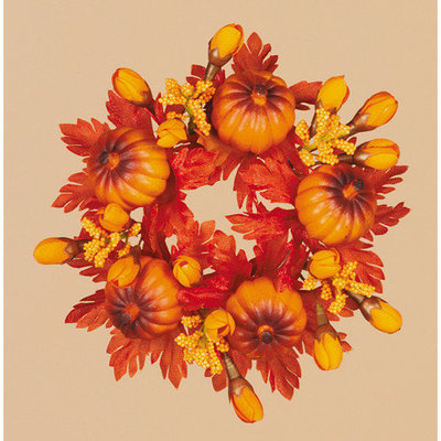 Oddity, Inc. Oddity Inc. 30122 2 in. Mini Pumpkins and Fall Leaves Candle Ring - Pack of 4