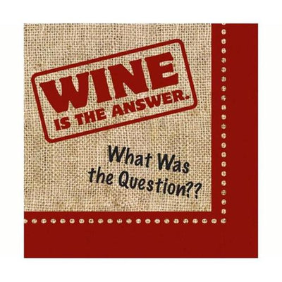 Evergreen Enterprises EG4NC915 Wine Is the Answer Paper Cocktail Napkin