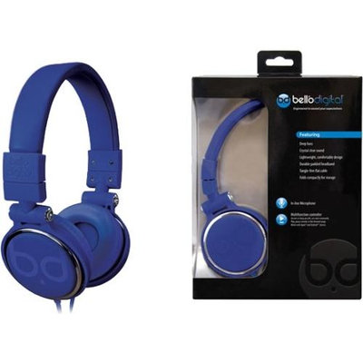 Bello Over-the-head Headphones - Stereo - Blue - Mini-phone - Wired - Gold Plated - Over-the-head - Binaural - Circumaural (bdh806bl)