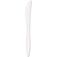 BOARDWALK YFWKW Mediumweight Polypropylene Cutlery Knife White 1000/carton