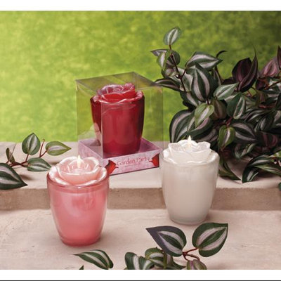 Cc Home Furnishings Pack of 6 Garden Party Rose Scented Filled Glass Candles
