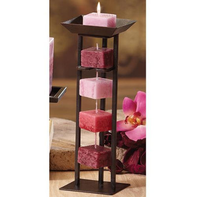 Cc Home Furnishings Pack of 6 Naturals Harmony Relaxation Aromatherapy Rose Pink Rope Candles