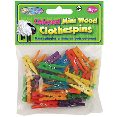 Multicraft Imports CW603 Colored Mini Clothespins 1 3-16 in. 40-Pkg