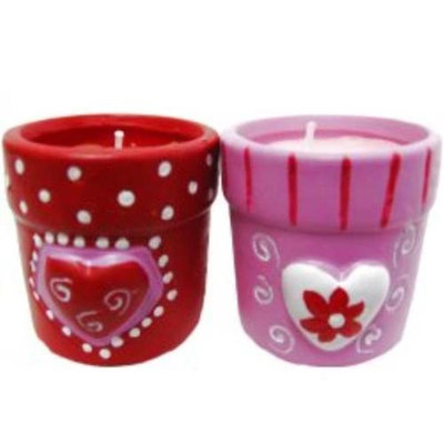 DDI 673296 Valentine Flower Pot Votive Candles