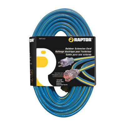 Raptor Tools RAP31402 14/3 Gauge 50 SJTW Heavy Duty Lighted