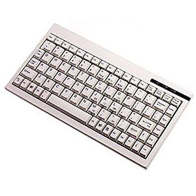 Adesso Mini Keyboard ACK-595 - PS/2 - QWERTY - 89 Keys - White