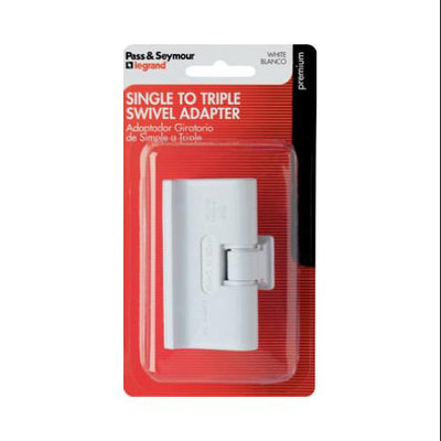 Pass & Seymour Plug In One To Three Outlet Swivel Adaptor, Single Pole Three Wire, White