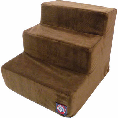 Majestic Pet Products, Inc. Majestic Pet 3 Step Suede Dog Stairs Chocolate