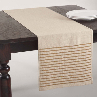 Saro Gold Beaded Design Table Runner